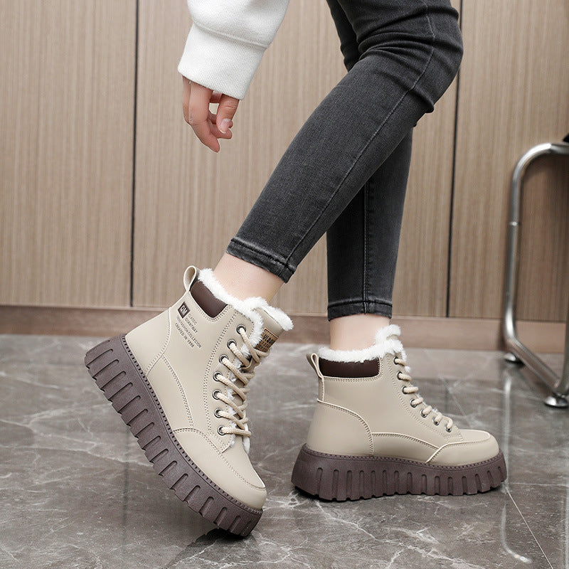 Damen modische Winterstiefel mit warmem Innenfutter und robuster Profilsohle EB
