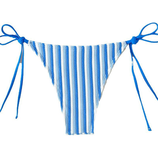 Damen Bikinislip mit verstellbaren Bindebändern und Streifenmuster EB