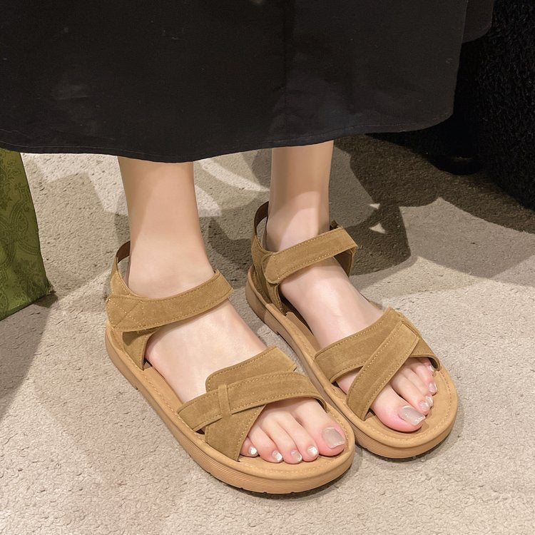 Damen modische Riemensandalen mit flexiblem Fußbett und verstellbaren Riemen EB