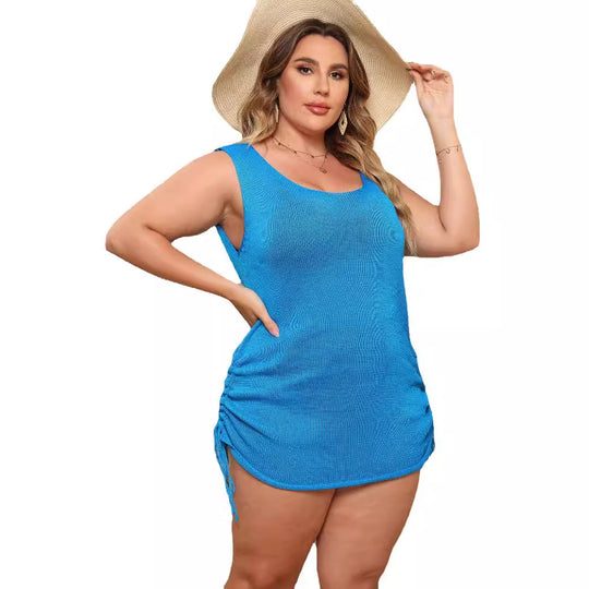 Damen ärmelloses Sommerkleid mit verstellbarem Kordelzug EB
