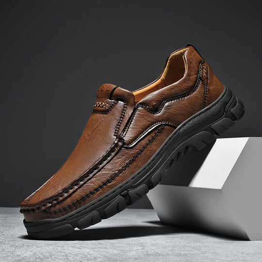 Herren Bequeme Leder Slipper mit rutschfester Sohle EB
