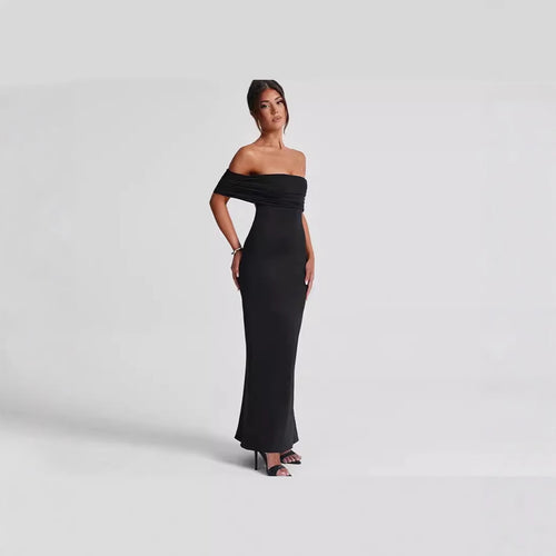 Damen Elegantes Abendkleid mit trägerlosem Design und gerafften Details EB