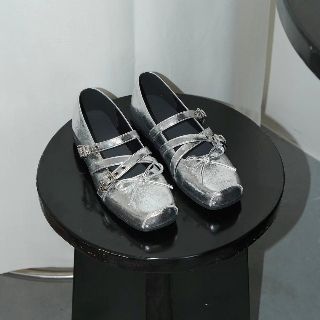 Damen Mokassins mit verstellbarem Riemen und eleganter Schnallenverzierung EB