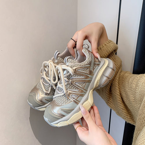 Damen Sportliche Sneakers mit atmungsaktivem Netzmaterial und optimaler Dämpfung EB