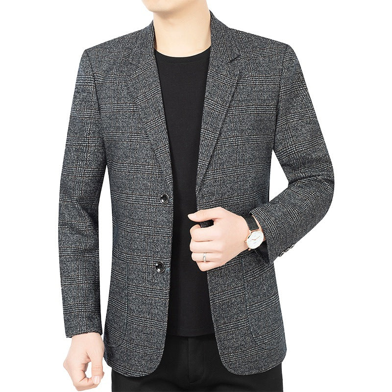Herren Business-Casual Sakko mit Glencheck und leichtem Stretch EB