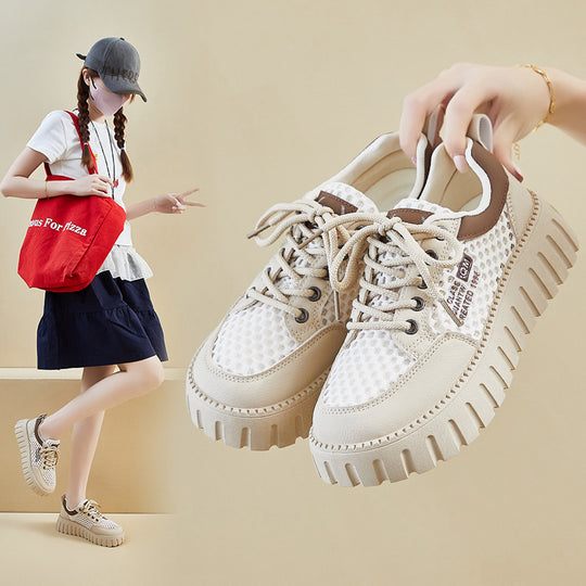 Damen Sportliche Sneakers mit atmungsaktiver Mesh-Oberfläche und rutschfester Gummisohle EB