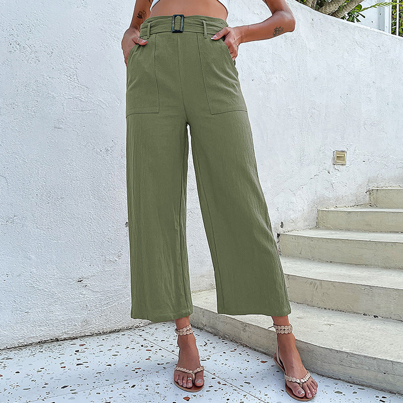 Damen Culotte-Hose mit hohem Bund und Gürtel EB