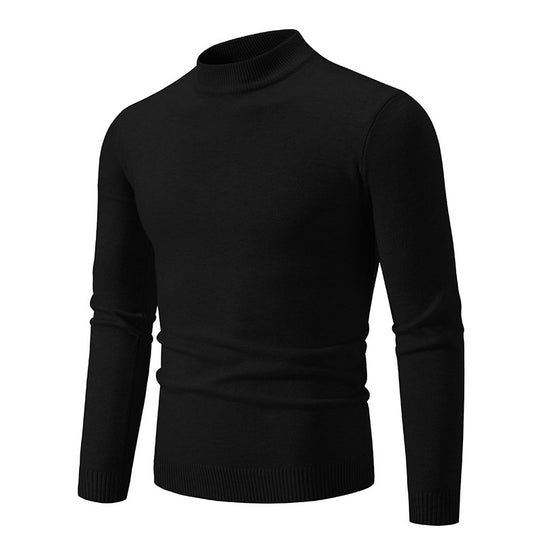 Herren nan taillierter Rollkragenpullover aus feinem Feinstrick mit geripptem Kragen EB