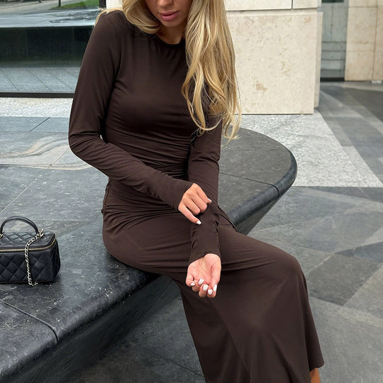 Damen Elegantes langes Kleid mit zeitlosem Design und tailliertem Schnitt EB