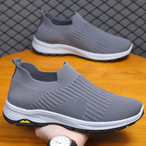 Damen Elastische Slip-On Sneakers mit atmungsaktiver Strickoberfläche und rutschfester Sohle EB