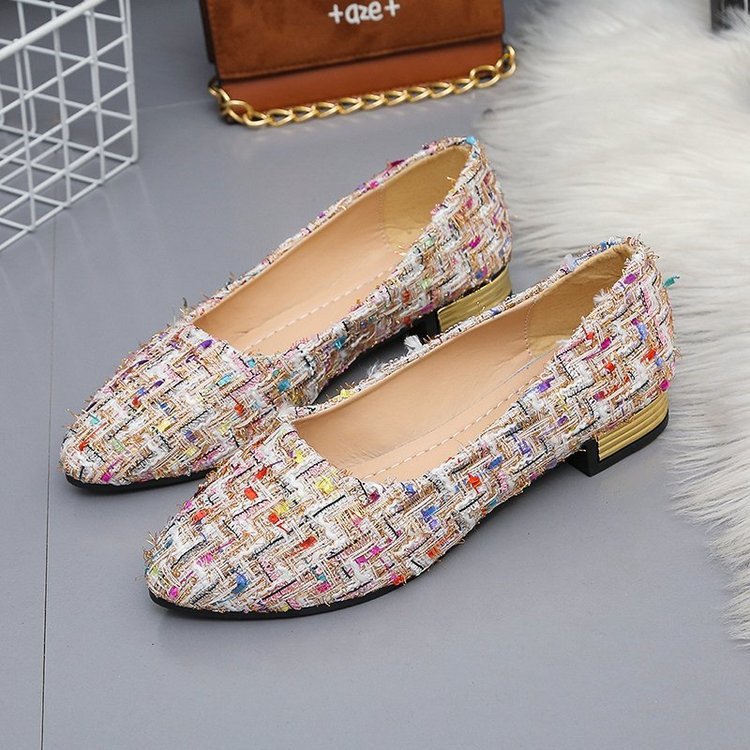 Damen elegante Ballerinas mit modischem Flachabsatz und farbenfrohem Obermaterial EB