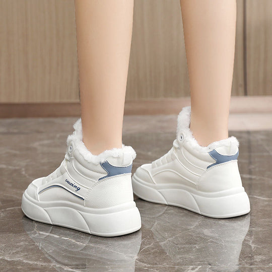 Damen hochflorige Sneakers mit kuscheligem Innenfutter EB