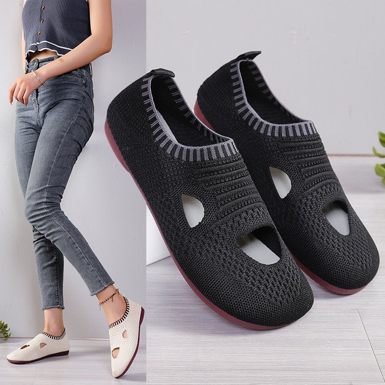 Damen atmungsaktive Laufchuhe mit flexiblem Strick-Obermaterial EB