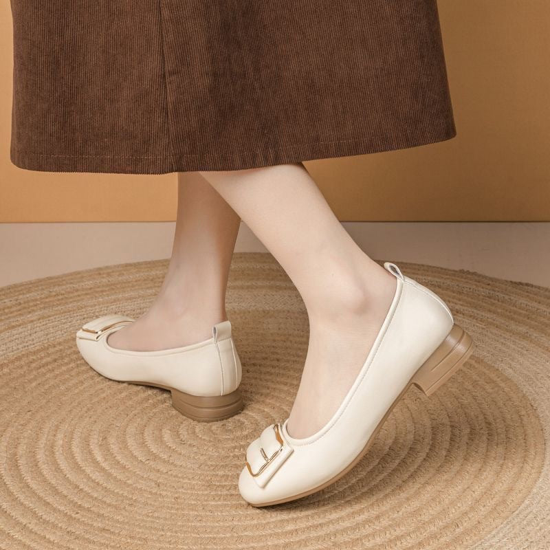 Damen elegante Ballerinas mit schickem Schnallen-Design EB