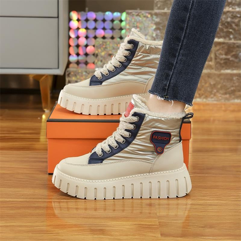 Damen High-Top Sneakers mit weichem Fleece-Futter und rutschfester Sohle EB