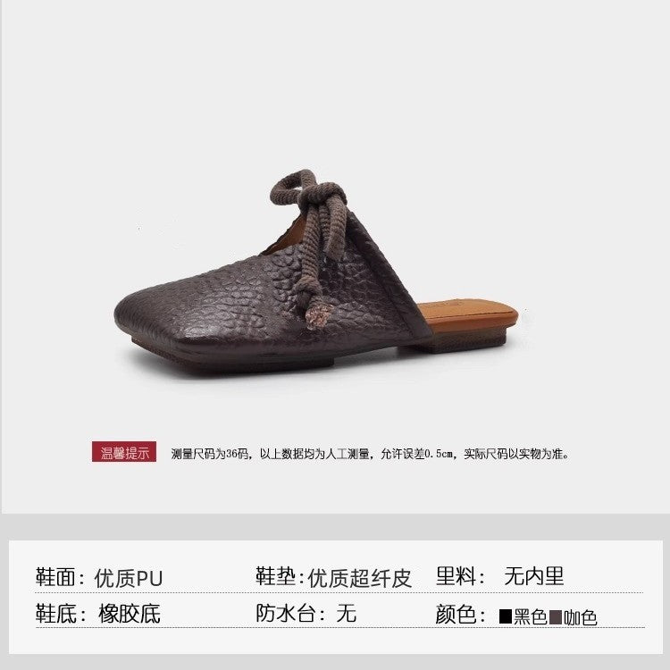 Damen modische Mules mit dekorativem Schnürdesign EB