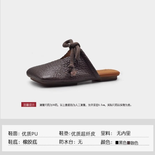Damen modische Mules mit dekorativem Schnürdesign EB