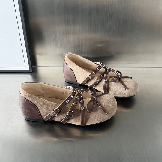 Damen elegante Mokassins mit modischem Schnallenverschluss und raffiniertem Design EB