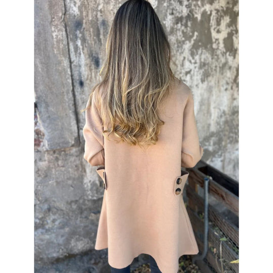 Damen elegante Übergangsjacke mit schickem Kragen und dekorativen Knopfdetails EB