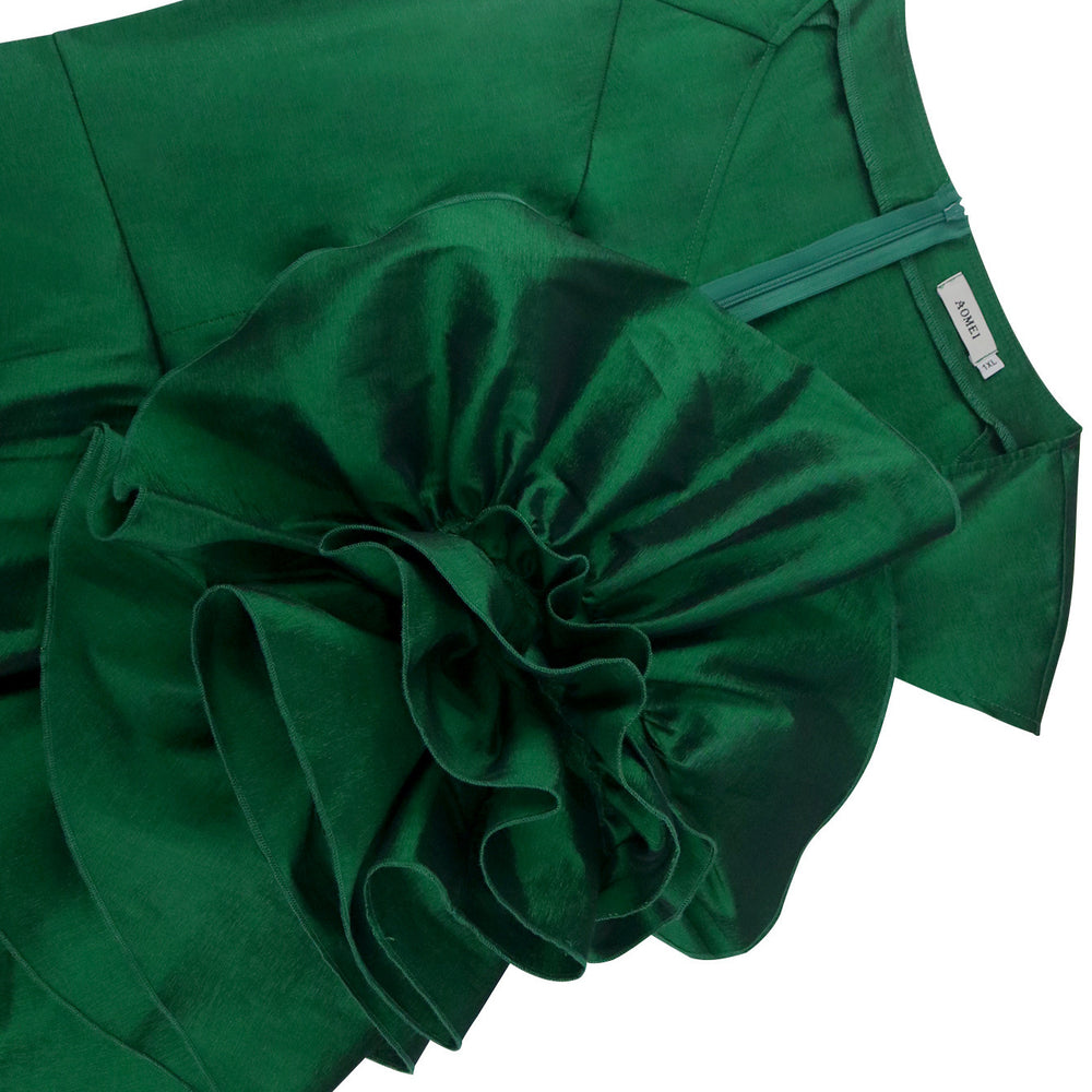Damen Cocktailkleid mit voluminösen Rüschen und elegantem Peplum EB