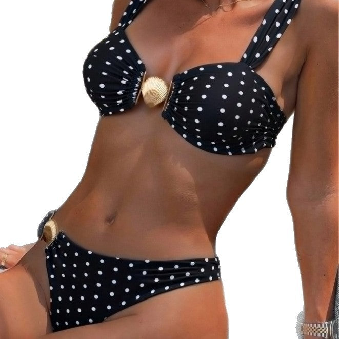 Damen Bikini mit stilvollem gepolstertem Oberteil und elastischem Höschen EB
