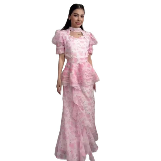 Damen Elegantes und verspieltes Blumenkleid EB