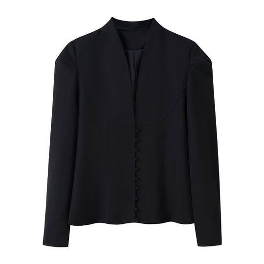 Damen Blazerjacke mit klassischem Kragen und eleganten Knopfdetails EB