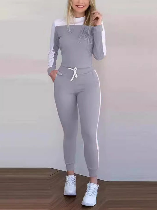 Damen Sportlicher Jumpsuit mit abnehmbaren Trägern und seitlichen Kontraststreifen EB