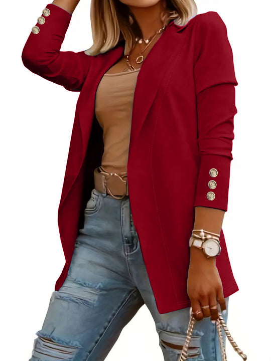 Damen Elegante Blazerjacke mit modischen Knopfdetails EB