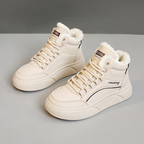 Damen hochflorige Sneakers mit kuscheligem Innenfutter EB