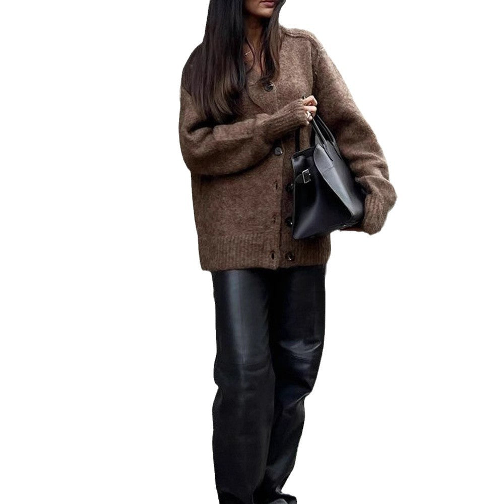 Damen Cardigan aus weichem Strickstoff mit Knopfverschluss EB