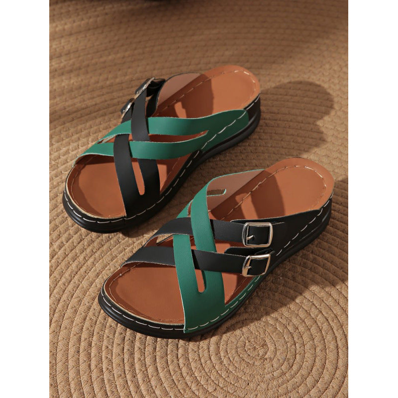 Damen Modische Absatzsandalen mit verstellbaren Riemen und ergonomischer Sohle EB