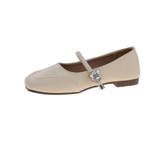 Damen elegante Ballerinas mit dekorativem Verschluss EB