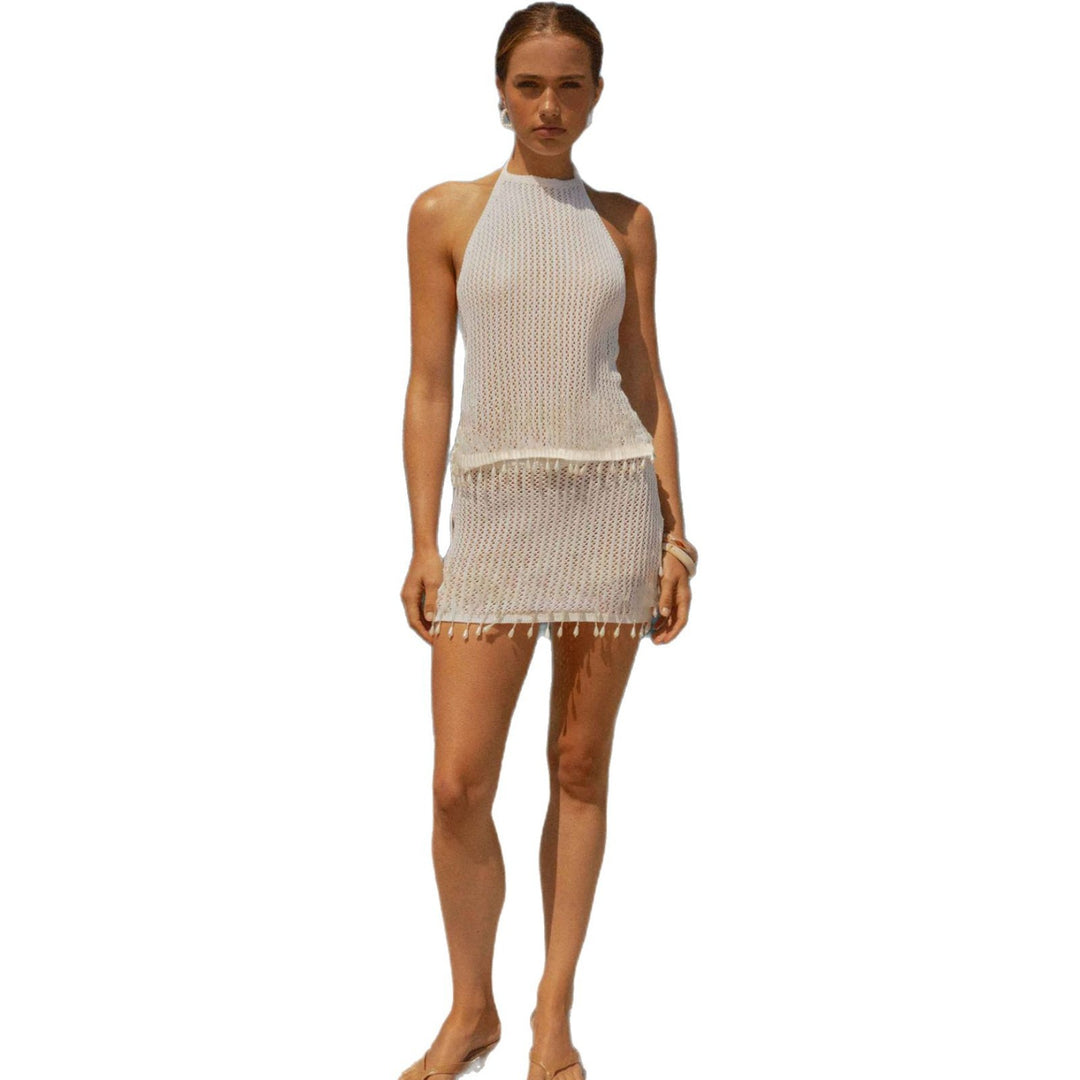 Damen Strandkleid mit Fransen EB