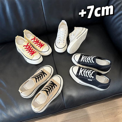 Damen modische Canvas-Sneaker mit kontrastierenden Schnürsenkeln und leichtem Sohlenprofil EB