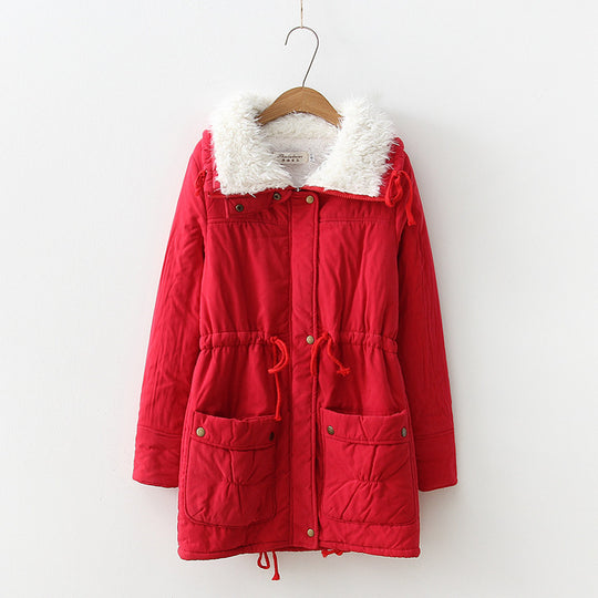 Damen Übergangsjacke mit abnehmbarem Kunstfellkragen und praktischen Taschen EB