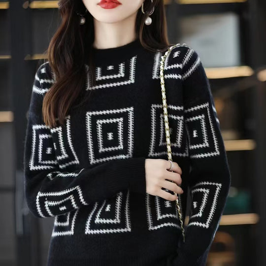 Damen gemusterter Pullover EB