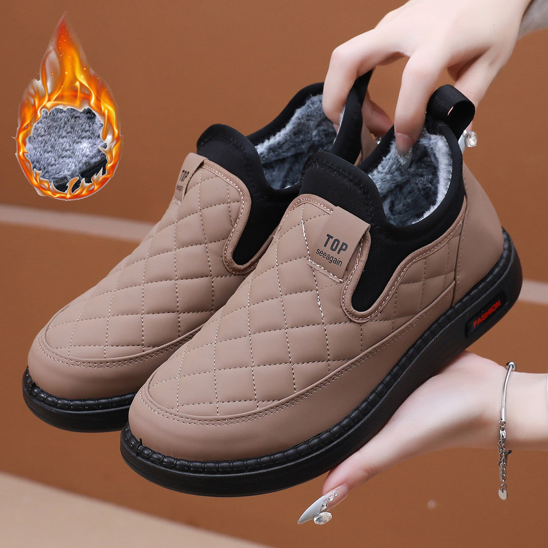 Damen Bequeme und warme Hausschuhe mit rutschfester Sohle EB