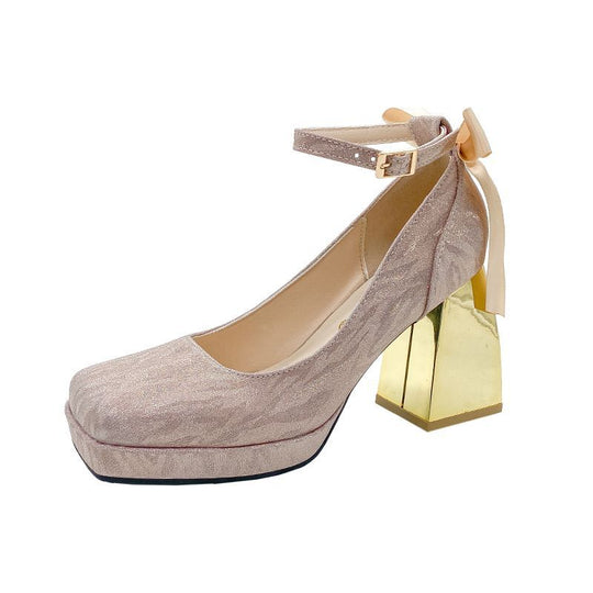 Damen Plateau Pumps mit glamourösem Blockabsatz EB