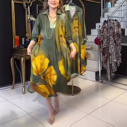 Damen Blütenmuster Maxikleid Heidi-Mode