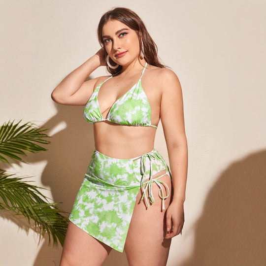Damen Triangel-Bikini mit hohem Bund und modischem Farbverlauf EB
