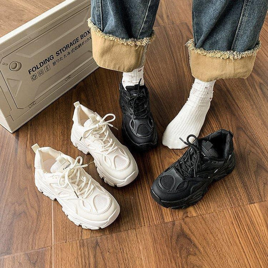 Damen Sportliche Chunky Sneakers mit verstärkter Sohle und atmungsaktiver Mesh-Oberfläche EB