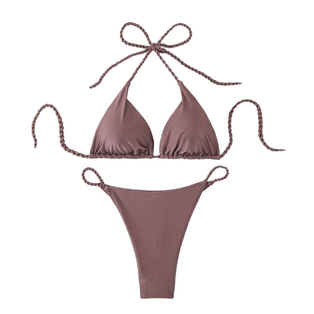 Damen Triangel-Bikini mit geflochtenen Trägern EB