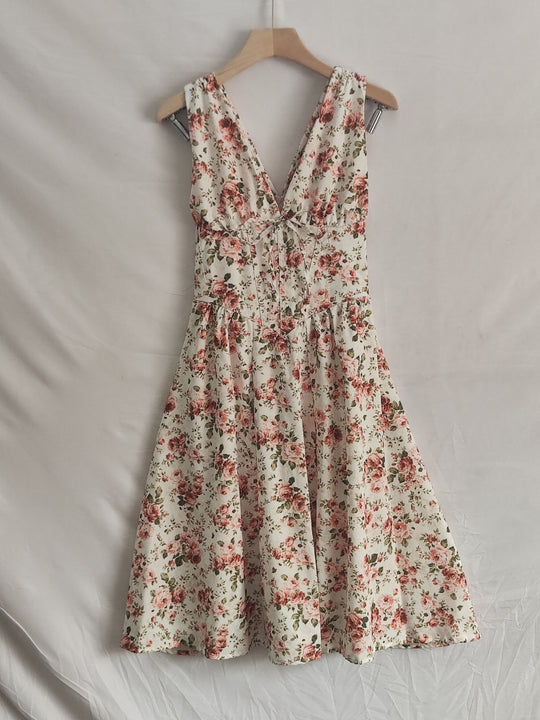 Damen Maxikleid mit floralem Design und praktischen Taschen EB
