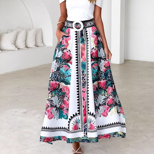 Damen Maxirock mit floralem Muster EB