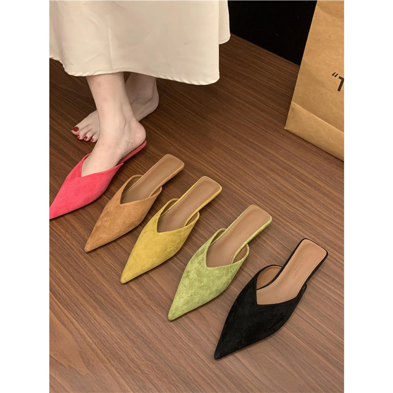 Damen spitze Mules aus weichem Veloursleder EB