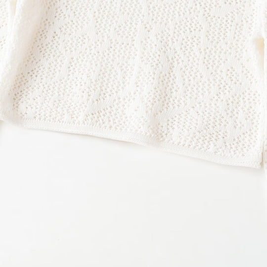 Damen Cropped Strickoberteil mit elegantem Längs-Muster EB