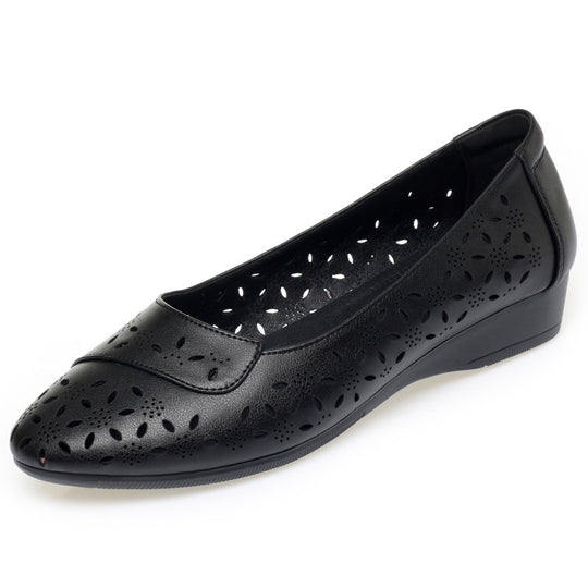 Damen Ballerinas mit filigranem Lochmuster und bequemem Fußbett EB