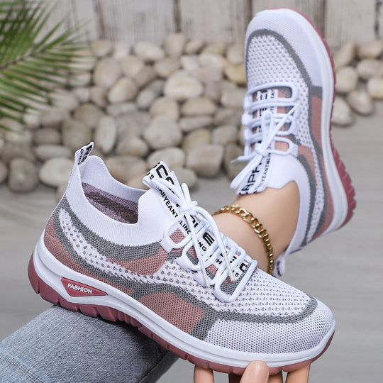 Damen Komfortable atmungsaktive Sneakers mit elastischem Schnürsystem EB