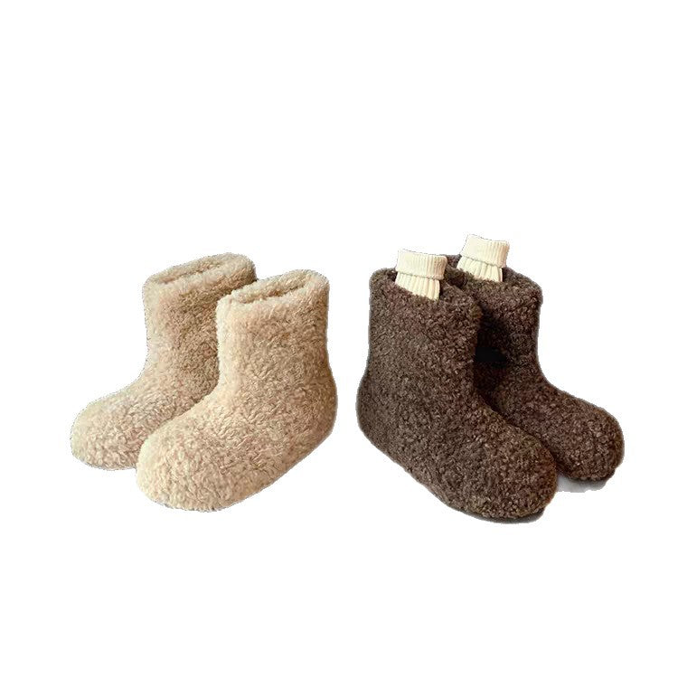 Damen Hausschuhe aus kuscheligem Teddy-Fleece und rutschfester Gummisohle EB